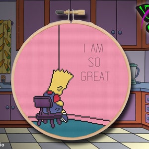 I Am So Great Bart cross stitch pattern / Digital PDF