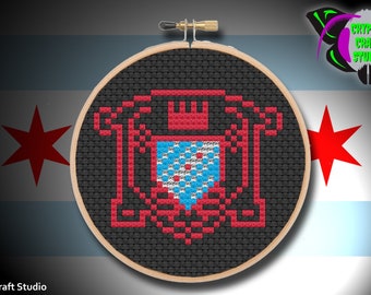 Mini Malört logo cross stitch pattern / Digital PDF