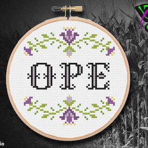 Ope! cross stitch pattern / Digital PDF