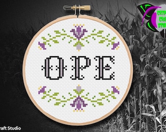 Ope! cross stitch pattern / Digital PDF