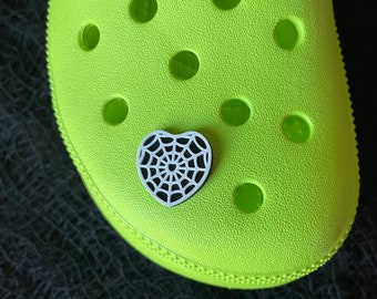 Spiderweb Heart Shoe Charm / 3D Printed