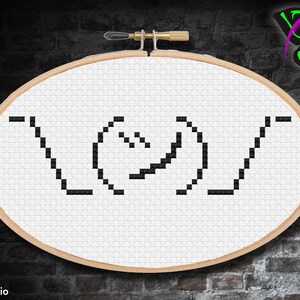 Shrug emoji cross stitch pattern / Digital PDF