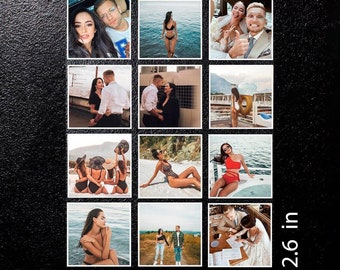 Custom Fridge Photo Magnet Set, Wedding Magnets, Picture save the date magnets, Personalized Magnet Collage Set, Happy moments photo magnets