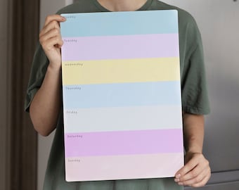 Agenda settimanale grande formato A3, calamita per frigorifero, calendario cancellabile a secco, agenda giornaliera