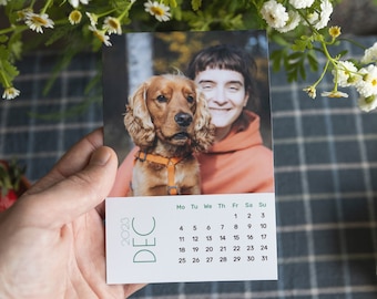 Calendario de fotos magnético, calendario 2023, calendario de nevera magnético, guardar los imanes de fecha, regalo de foto único personalizado, guardar el calendario de fecha