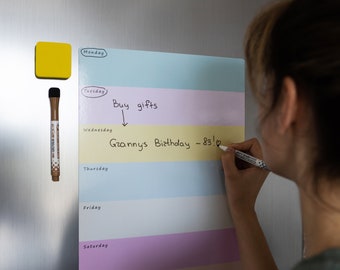 A3, Fridge Weekly planner, Family planner, Meal planner, Dry erase planner, Weekly meal planner, To do list, Family Organiser
