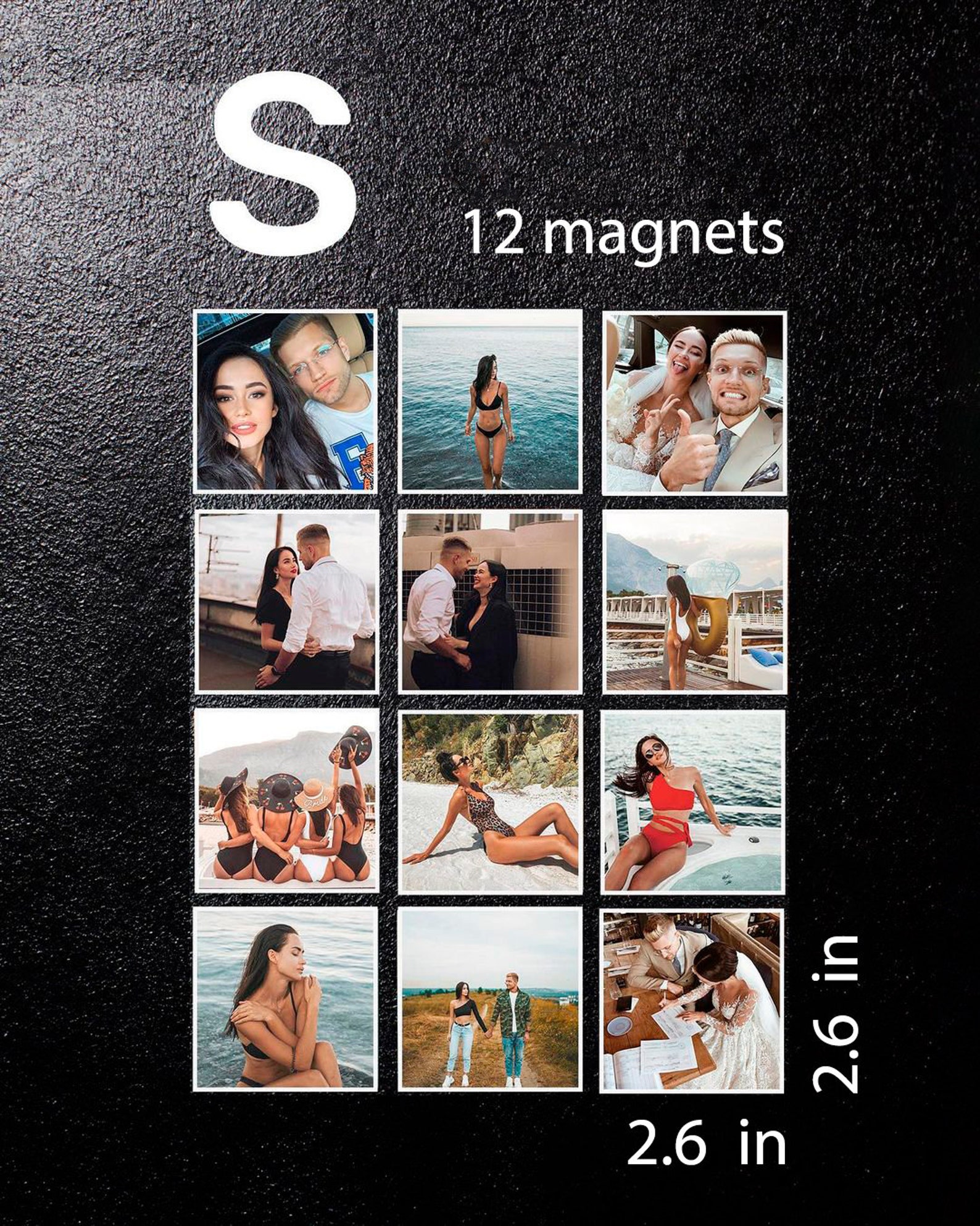 Custom Picture Magnets, Personalised Magnet Collage Set, Save the Date ...