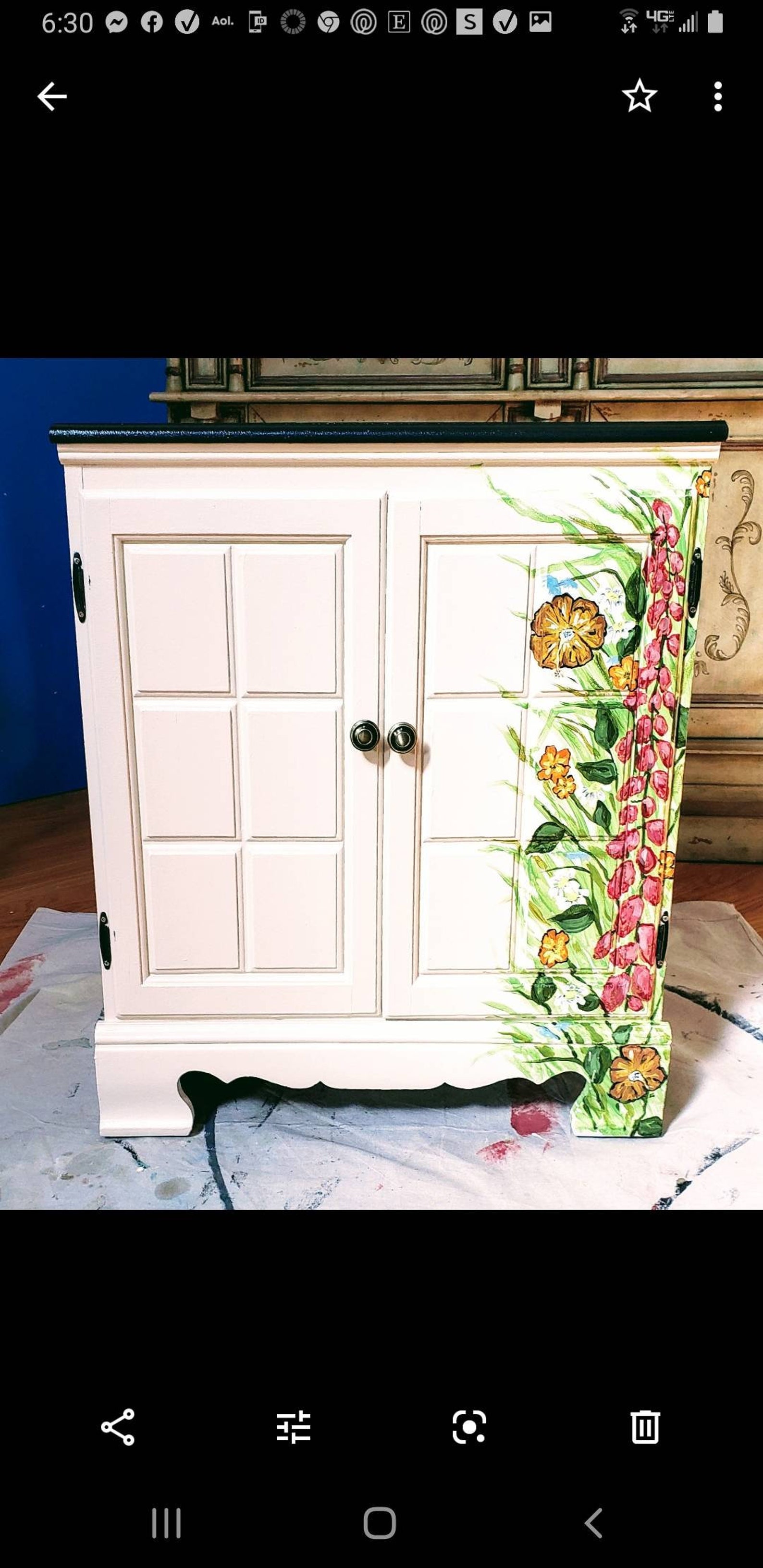 Whimscical Shabby Chic Handpainted Armoire, Wild