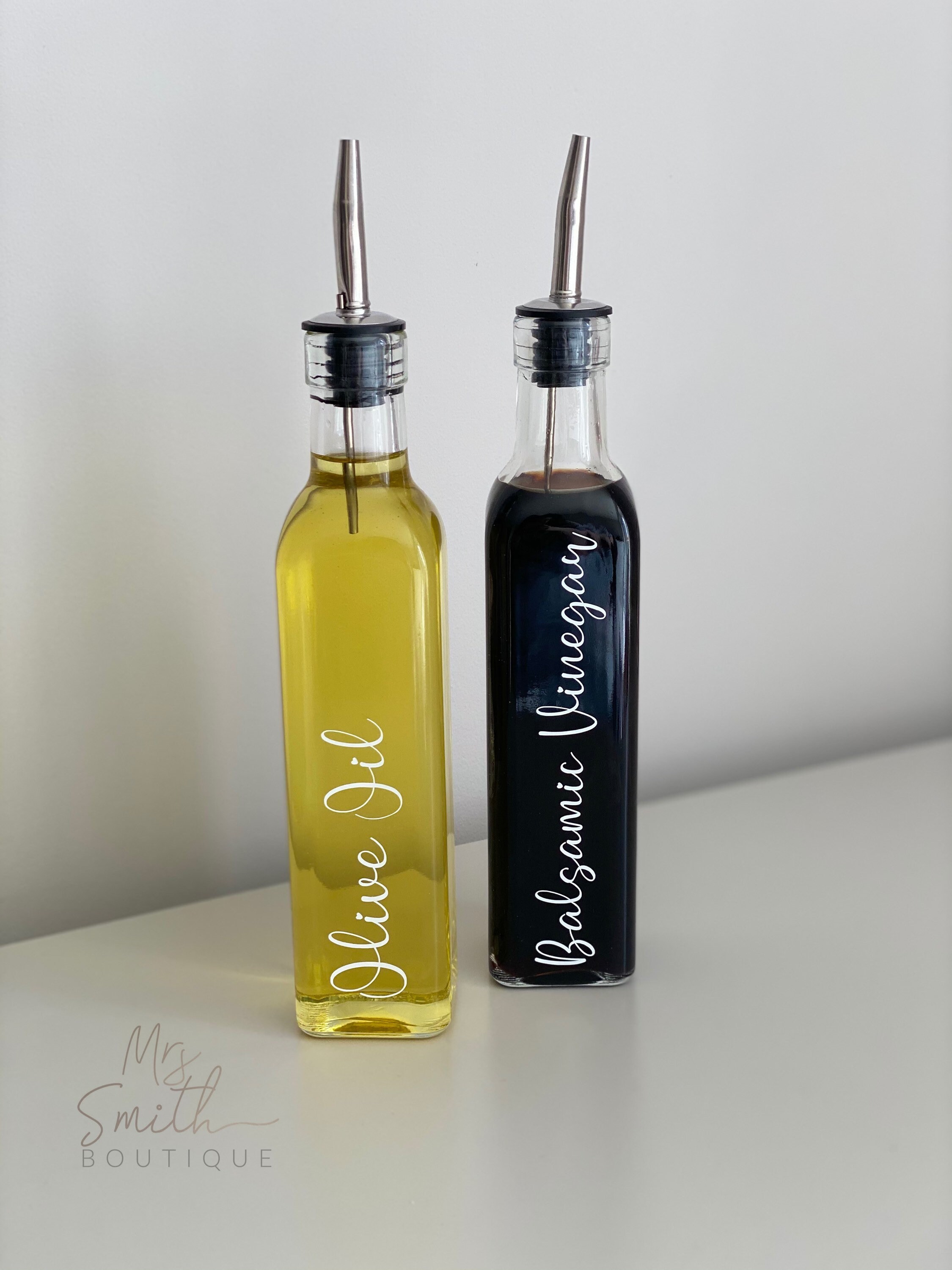 Personalised Oil Vinegar Bottle 250ml Glass Pourer Drizzle Etsy