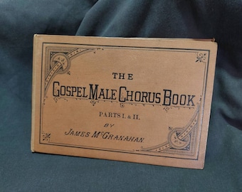 Gospel male chorus book by James McGranahan. Song book, music sheets. Vintage religious paraphernalia.