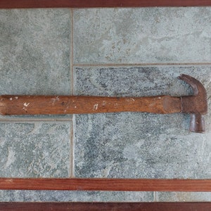 Antique Claw hammer, Ash handled Farriers Hammer. Vintage Tool.