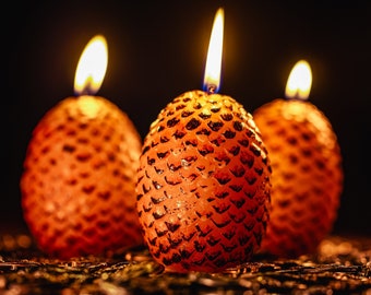 Vela con forma de huevo de dragón - Dragón rojo - Decoración fantástica para el hogar