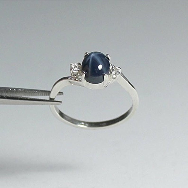 Weddings Landy Star Sapphire Ring Oval Cut 6 Star Ring Silver Ring For Women Blue Star Sapphire Ring,925 Sterling Silver Engagement Ring