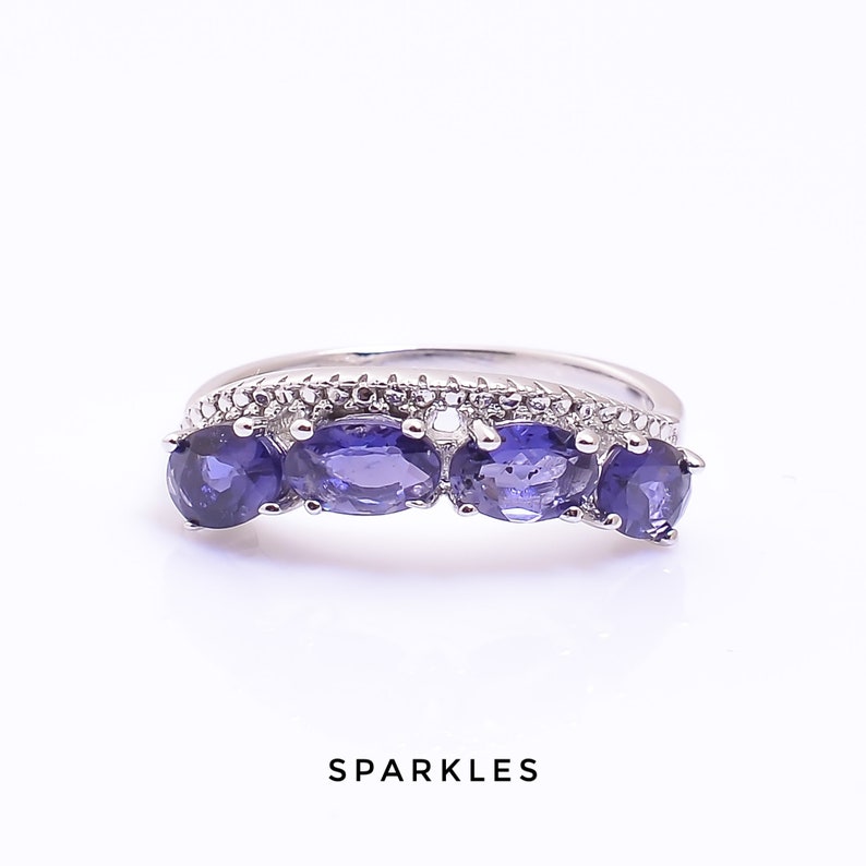 925 Sterling Silver Ring Natural Amethyst Ring Oval Faceted Ring Solitaire Ring Wedding Ring Engagement Ring Stackable Ring