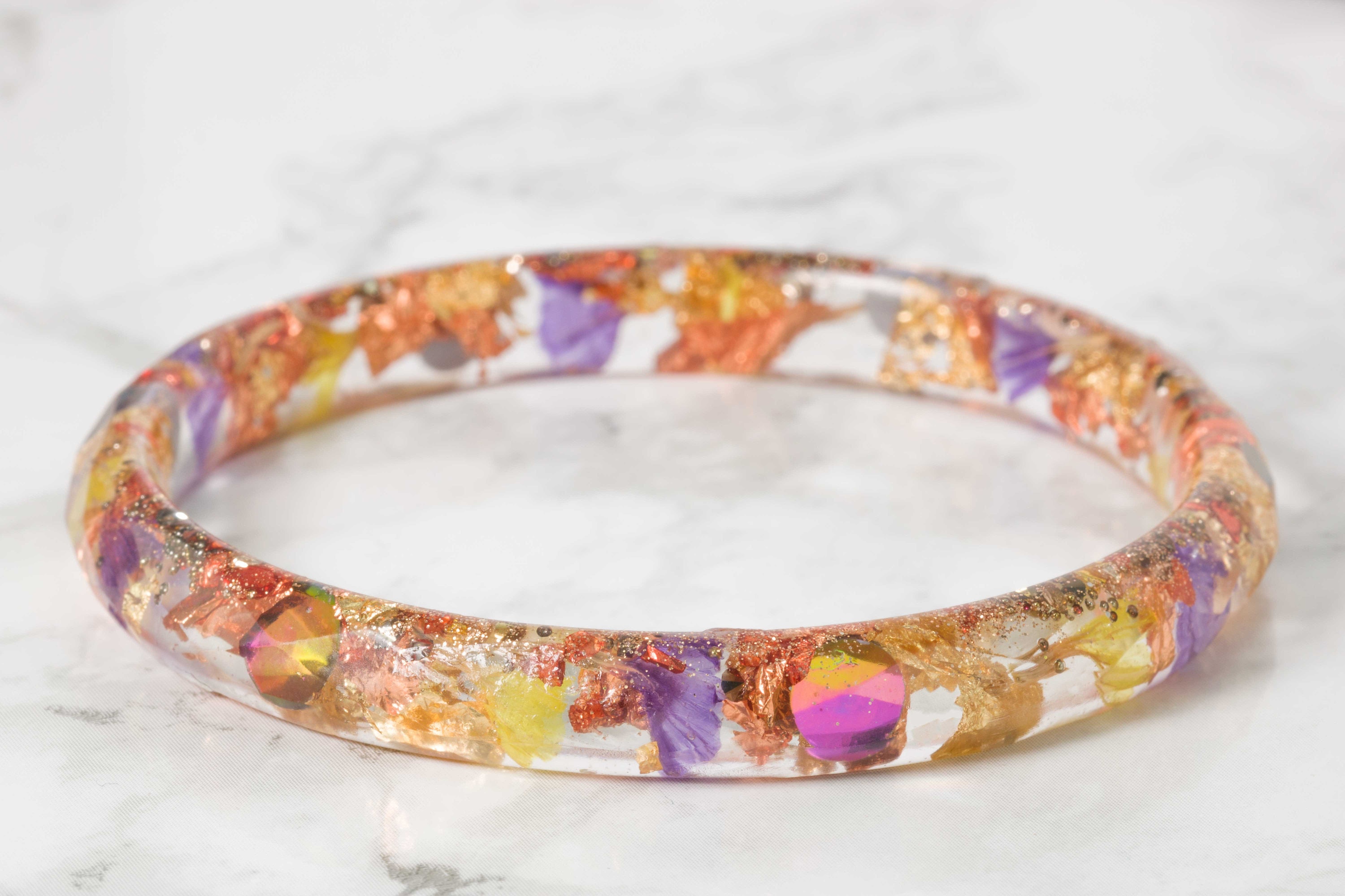 Resin Bracelet Resin Jewelry Resin Bangle Botanical Etsy UK