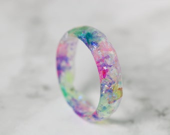 Resin Jewelry, Thin Stacking Ring, Rings For Women, Engagement Ring, Minimal Resin Jewelry, Band Ring, Resin Stacking Ring