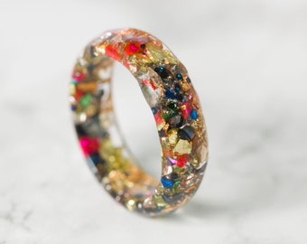 Resin Engagement Ring, Resin Wedding Ring,  Resin Band Ring, Clear Resin Ring, Resin Rings, Resin Jewelry, Minimal Resin Jewelry