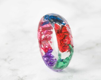 Gift Romantic Ring, Resin Stacking Ring, Solitaire Rings, Statement Rings, Minimalist Ring, Unique Ring, Simple Ring