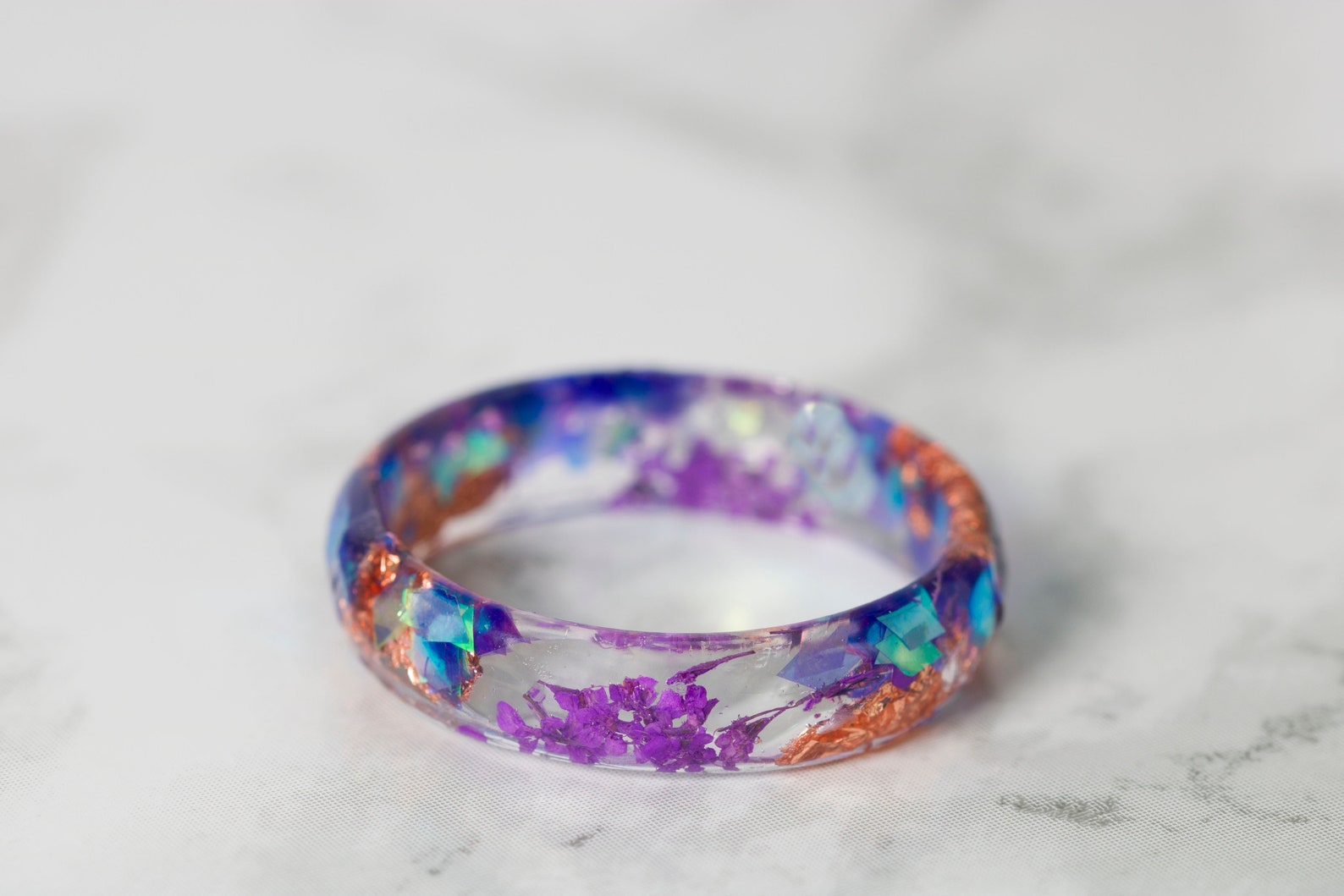 Resin Rings With Real Flower Pressed Flower Ring Ring Etsy
