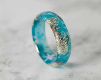 Band Ring, Engagement  Ring, Statement Rings, Minimal Resin Jewelry, Thin Resin Ring for Women, Transparent Resin Ring, Resin Jewelry
