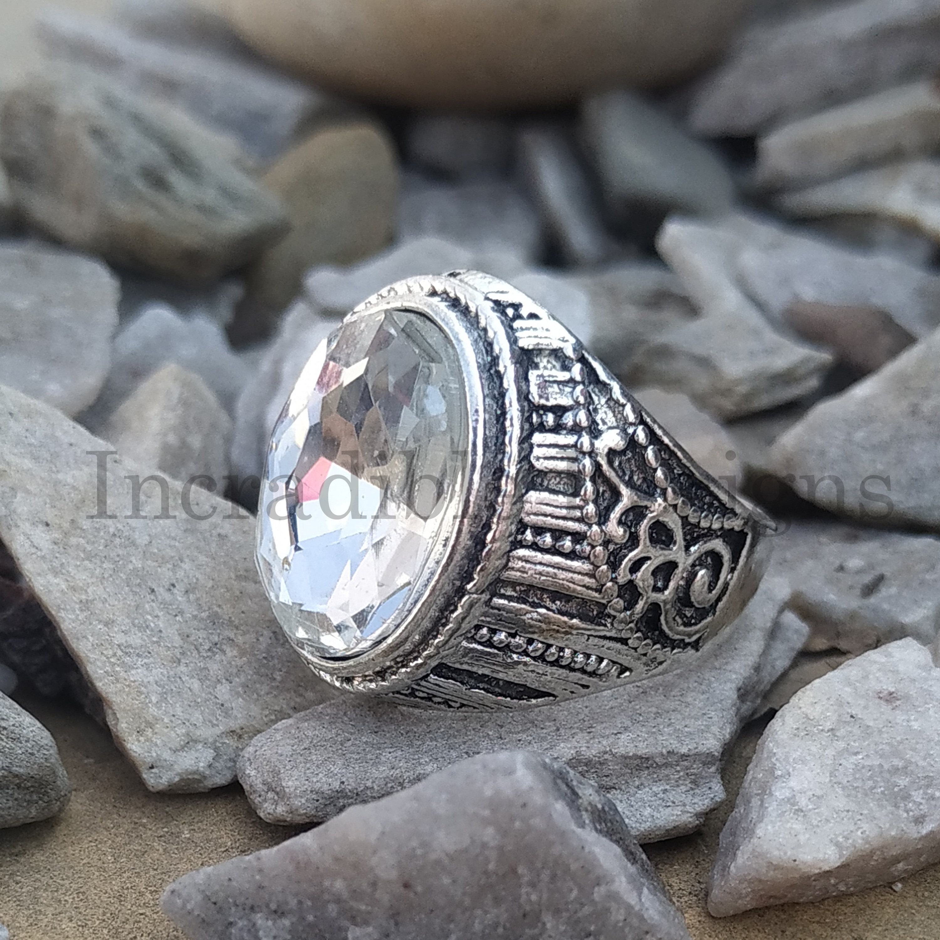 CRYSTAL QUARTZ RING White Quartz Ring Quartz Ring Genuine Etsy