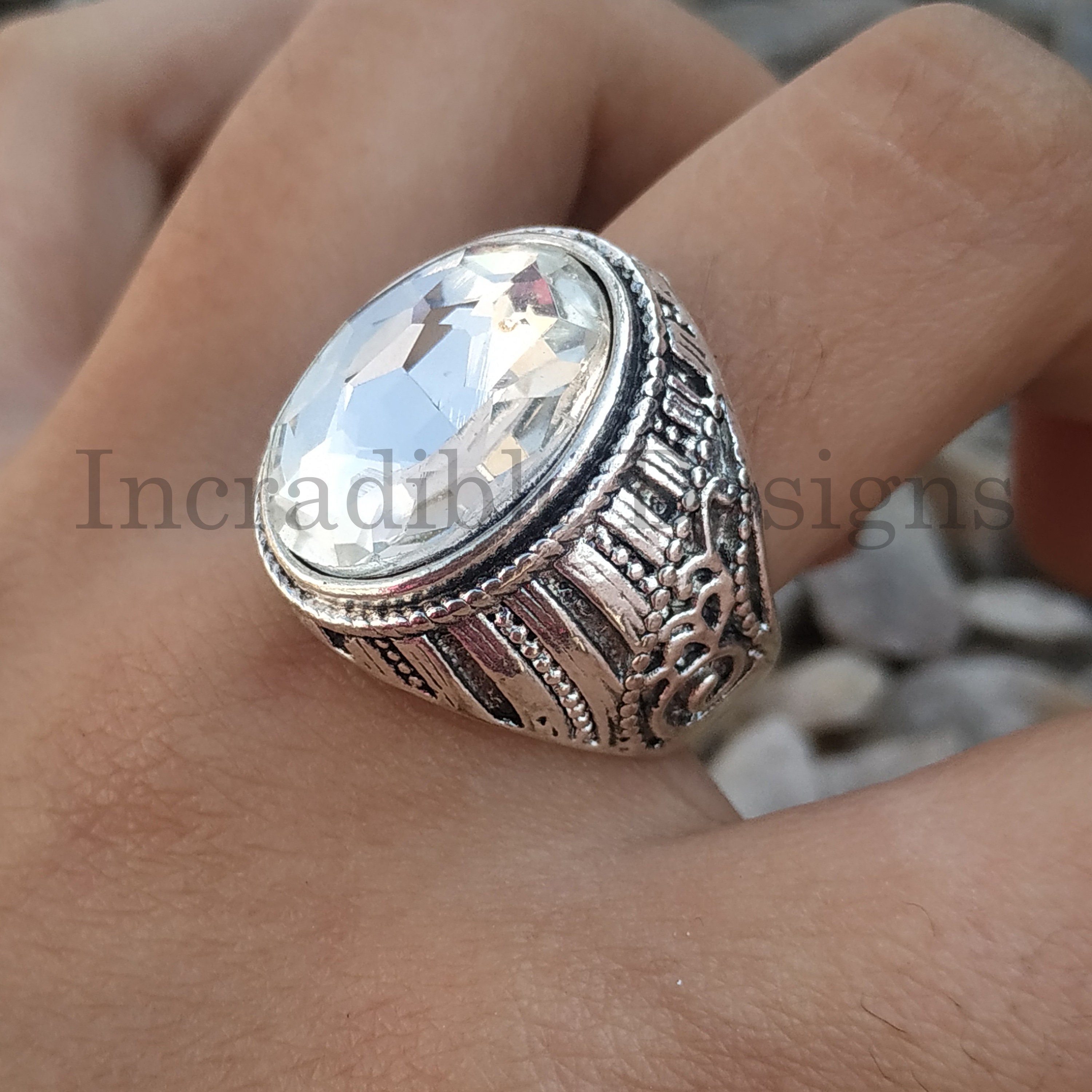 CRYSTAL QUARTZ RING White Quartz Ring Quartz Ring Genuine Etsy