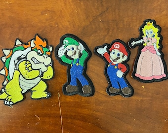 Luigi, Mario, księżniczka Peach, Bowser żelazko na naszywce