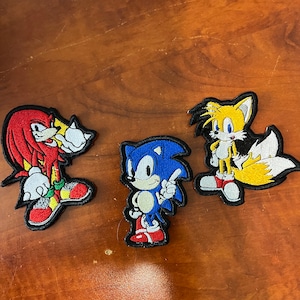 Sonic, tails and Knockels iron on patch all together