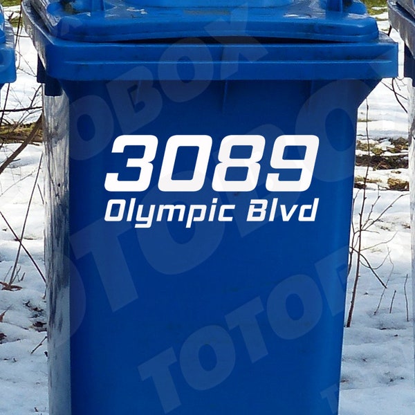 Trash Can Address Label Etsy