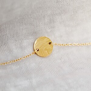Bracelet Fingerprint Engraving 12 mm - Gold, personalized comfort gift, memorial jewelry, engraving, stainless steel sustainable jewelry