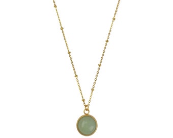 Necklace Aventurine Stone - Gold