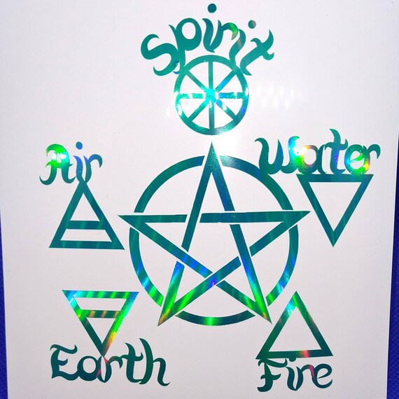 5 Elements Decal, Elements and Pentagram Decal, Wicca Decal, Alchemy Decal,  Wicca Sticker, Alchemy Sticker, Alchemy Stuff, Alchemist - Etsy