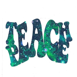 Teach peace decal, Peace decal, hippie decal, hippie decals, sticker deals, psychedelic sticker
