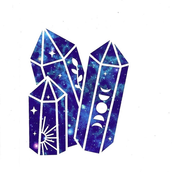 Crystal Moon Phases Decal Etsy