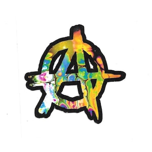 Anarchy cut-out sticker, anarchy symbol sticker, anarchist sticker, anarchy