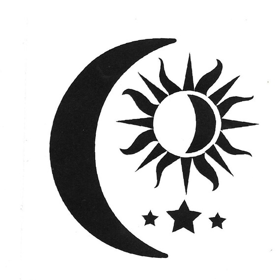 Sun and Moon Decal: Celestial Stars Vinyl Sticker - Etsy