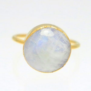 Rainbow Moonstone Ring, Natural Top Moonstone Gold Ring, 14K Gold Moonstone Ring, Genuine Moonstone Ring, June Birthstone Ring, Gold Ring