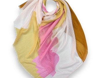 Lightweight Cute Melted Ice Cream Print Summer Spring Scarf Accessory