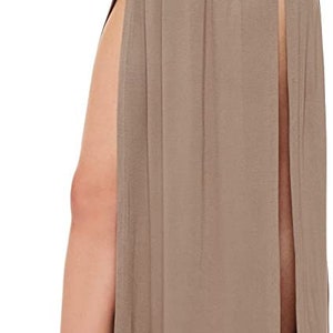 Womens Double Split Maxi Long Rock Damen Plain Basic Zwei Seitenschlitz GRÖSSE 8-22 MOCHA