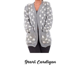 women's heart cardigan