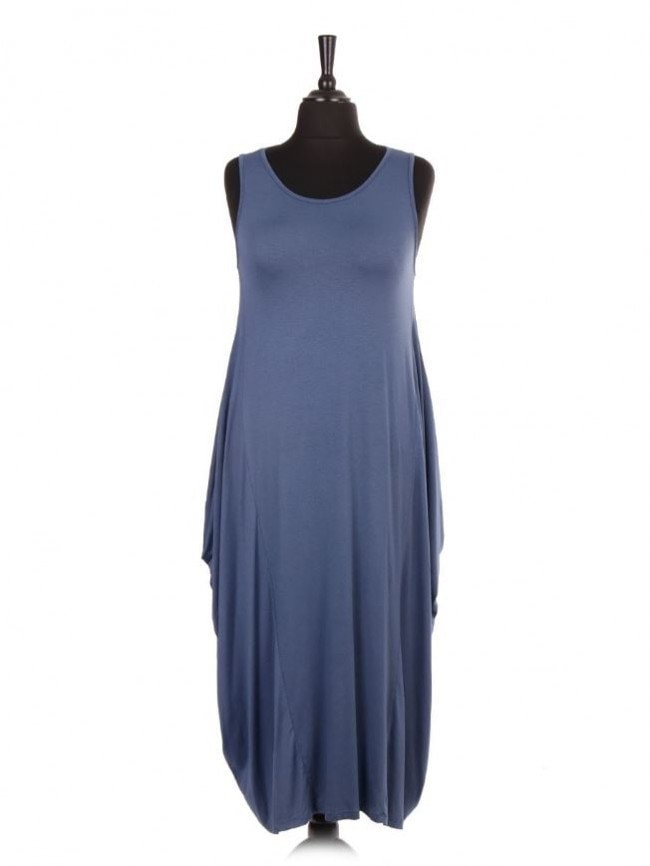 Women Sleeveless Italian Plain Lagenlook Flowy Dress One Size - Etsy UK