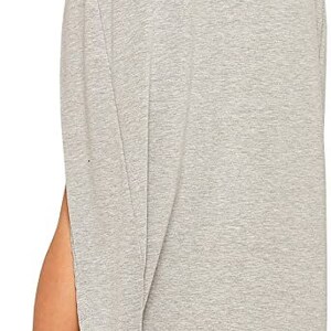 Femmes Double Split Maxi Longue Jupe Dames Plaine Basique Deux Fentes Latérales TAILLE 8-22 GREY