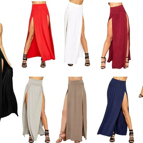 maxi skirt with double split