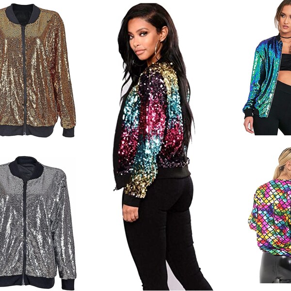 Metallic Bomber Jacket Etsy