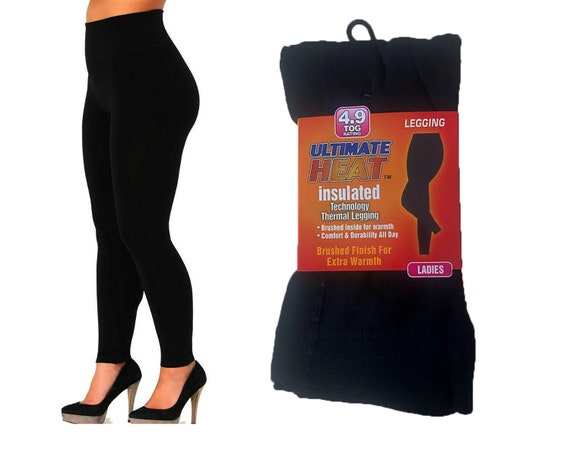 Ladies black top thermal tights