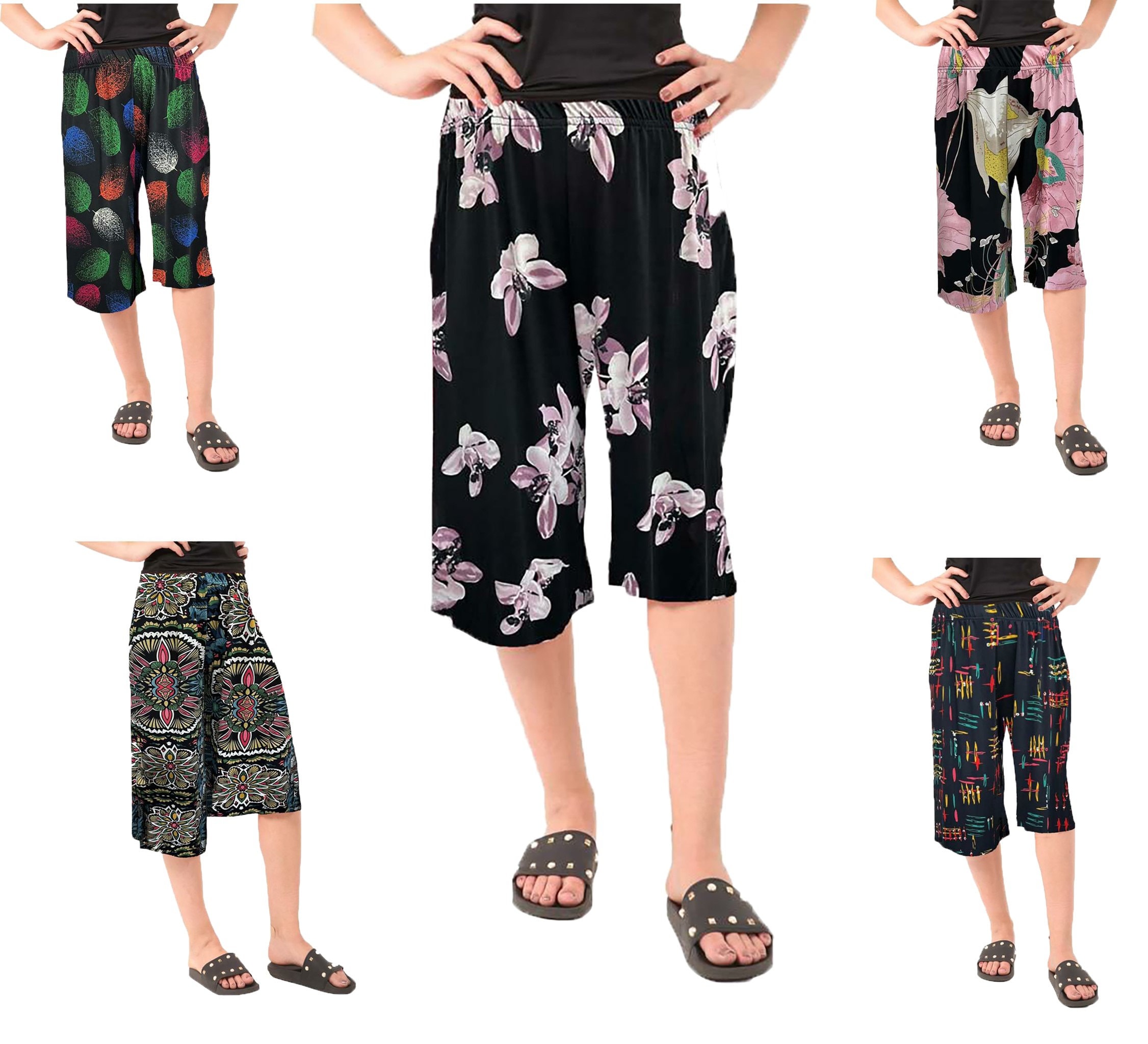 Buy IndiWeaves Girls Cotton Printed Regular Fit Capri 3/4th Pants {Pack of 3}  Online at Best Prices in India - JioMart.