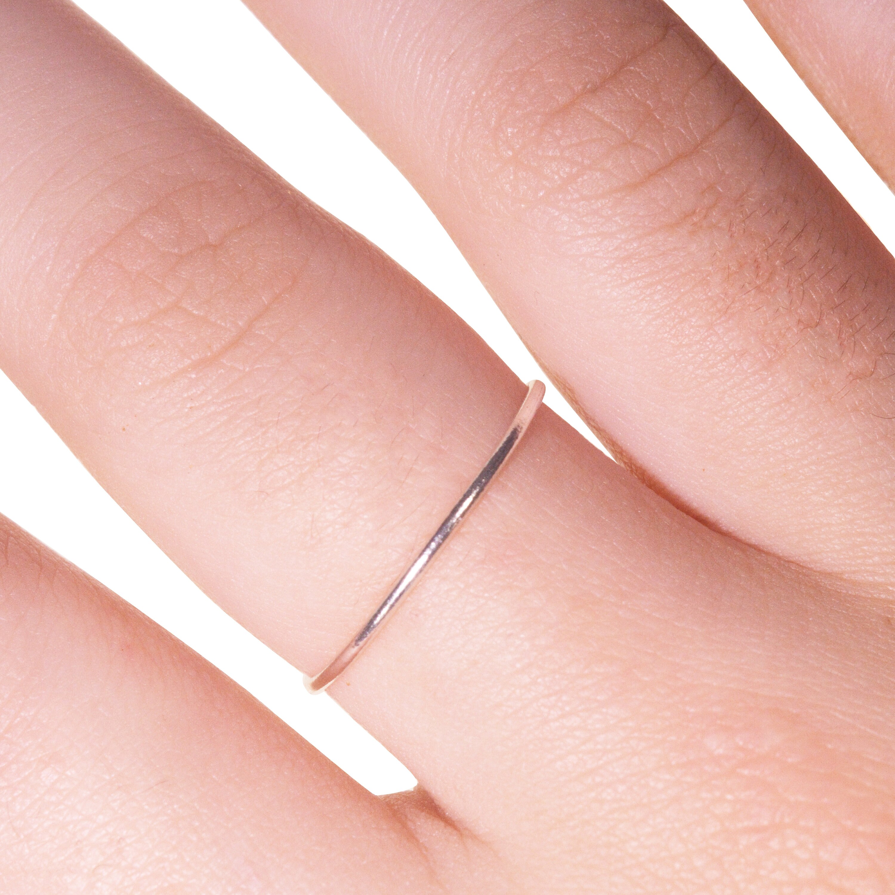 Thin Silver Band Ring Minimalist Ring Silversterling Silver Etsy