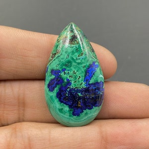 100% Natural Azurite Malachite Cabochon, Azurite Malachite Gemstone, Loose Gemstone, For Making Jewelry, 35x20x7mm, 43Ct