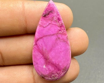 Rosa kobaltkalcit-cabochon, päronsten (42x20x4mm, 31ct)