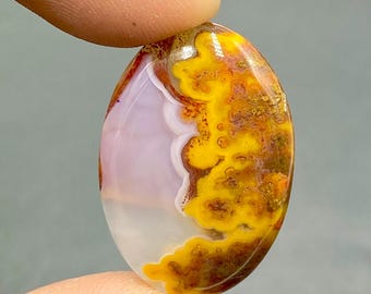 Beautiful Seam Agate Cabochon, Moroccan Seam Agate Gemstone, Oval Shape Gemstone, Polished Stone, 30x20x6mm, 25Ct